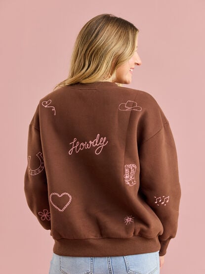 Cowgirl Icons Embroidered Mama Sweatshirt - TULLABEE