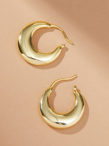 18K Gold Thick Hoop Earrings - TULLABEE