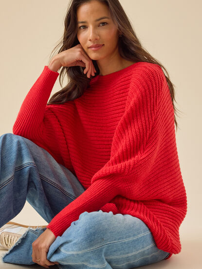 Arlet Ribbed Dolman Sweater - TULLABEE