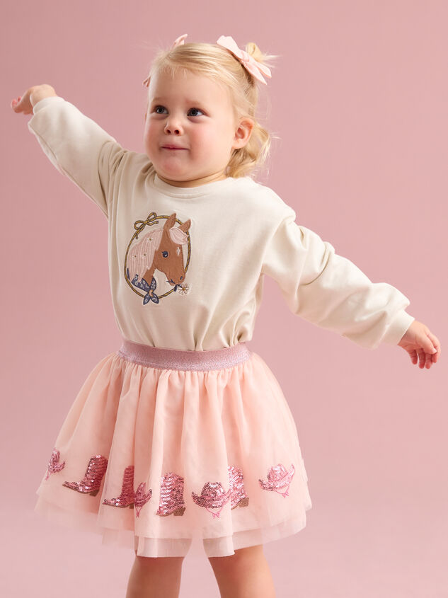 Pony Pal Embroidered Sweatshirt Detail 4 - TULLABEE