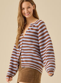 Hadley Striped Cardigan Detail 4 - TULLABEE