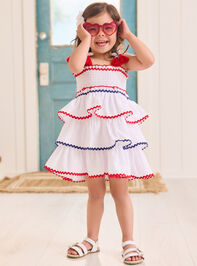 Americana Fun Toddler Ric Rac Dress - TULLABEE