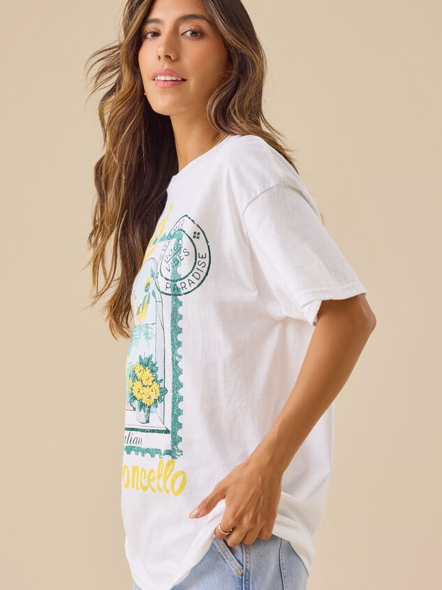 Capri Postcard Graphic Tee Detail 4 - TULLABEE