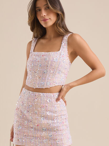 Ella Floral Tweed Skirt - TULLABEE