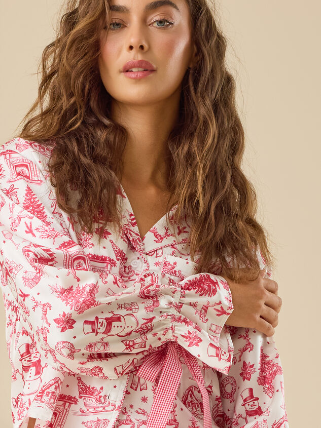 Kamila Satin Toile Sleep Top Detail 3 - TULLABEE