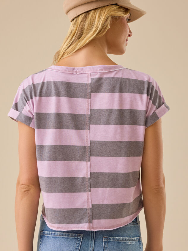 Demi Boxy Stripe Tee Detail 3 - TULLABEE