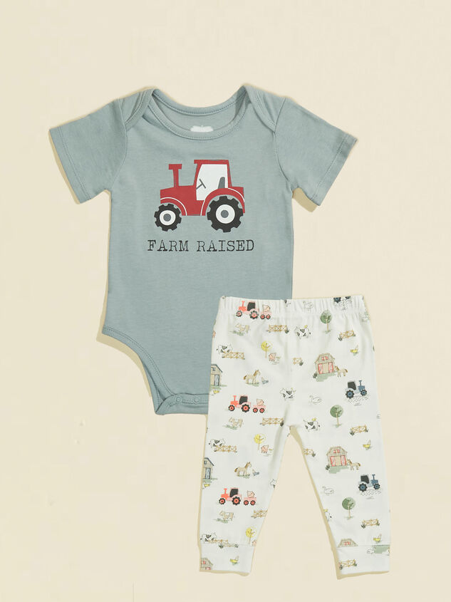Tractor Romper and Pants Set by MudPie - TULLABEE