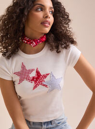 Star Patchwork Tee Detail 4 - TULLABEE