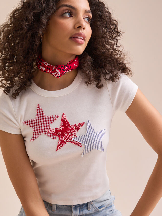 Star Patchwork Tee Detail 4 - TULLABEE