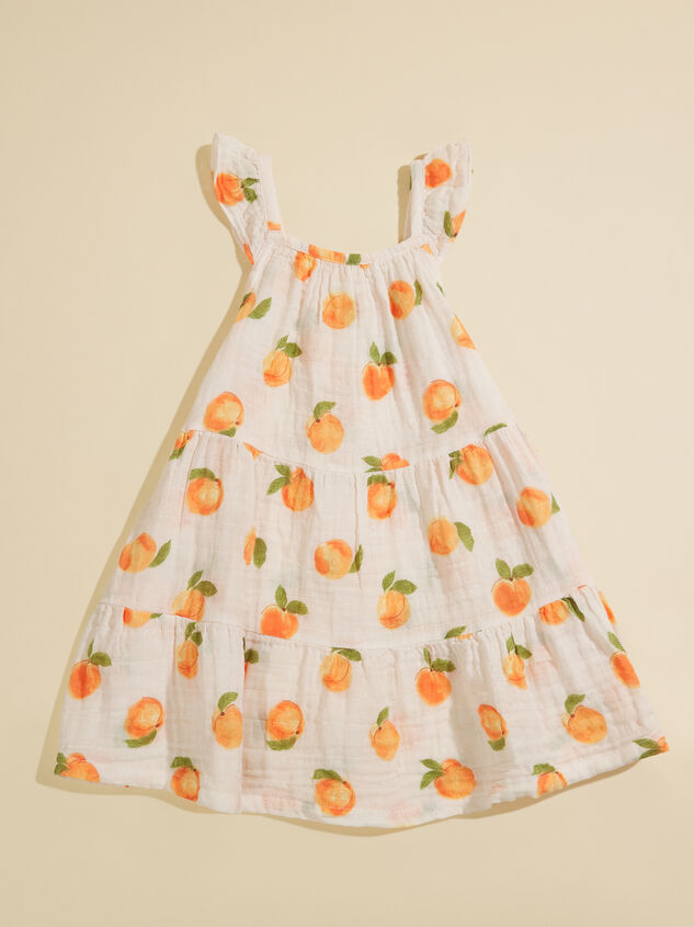 Sweet Peach Tiered Dress Detail 3 - TULLABEE