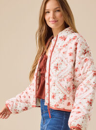 Lara Floral Quilted Jacket Detail 3 - TULLABEE