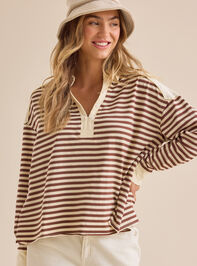 Aileen Oversized Striped Polo Detail 3 - TULLABEE