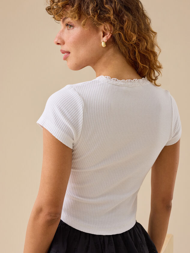 Karly Ribbed Button Up Top Detail 5 - TULLABEE