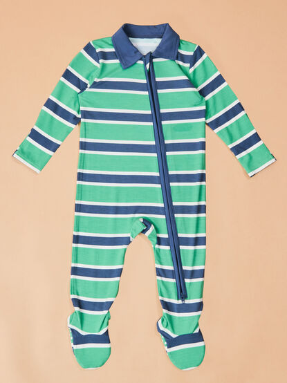 Clark Striped Polo Footie - TULLABEE