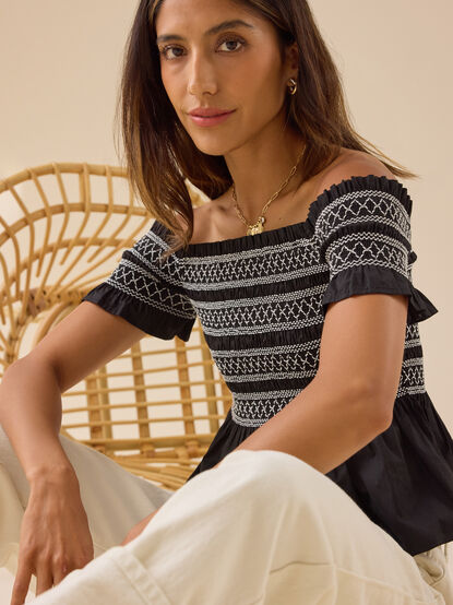 Norma Off-Shoulder Smocked Top - TULLABEE