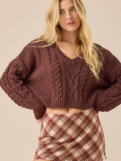 Paisley Boxy Cable Sweater - TULLABEE