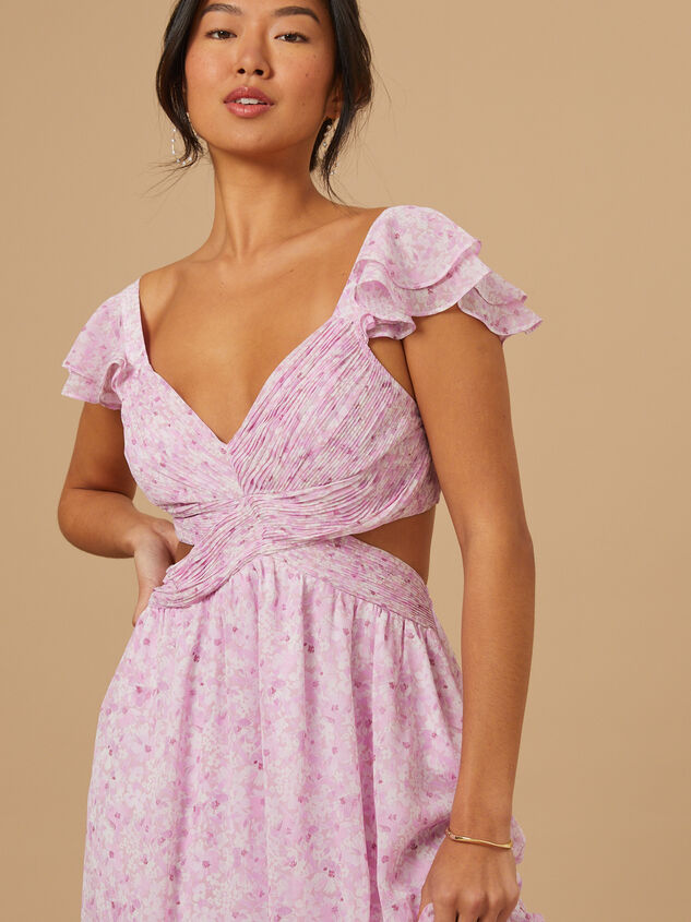 Sariah Floral Cutout Maxi Dress Detail 3 - TULLABEE