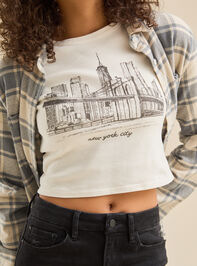 NYC Skyline Baby Tee Detail 2 - TULLABEE
