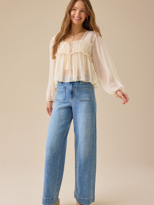 Darsea Chiffon Babydoll Top Detail 3 - TULLABEE