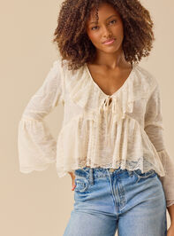 Suki Lace Bell Sleeve Top Detail 2 - TULLABEE