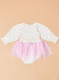 Eve Floral Bow Tutu Bodysuit Detail 3 - TULLABEE