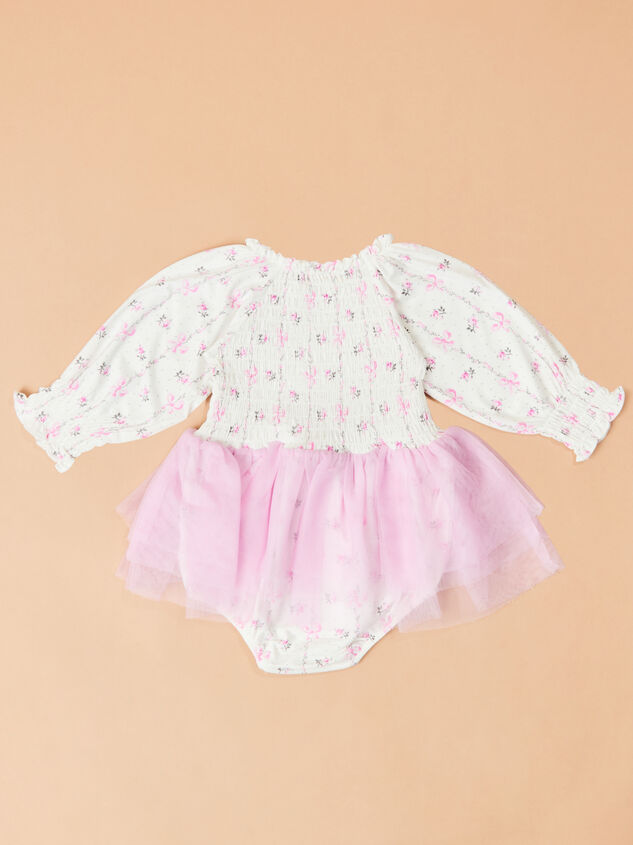Eve Floral Bow Tutu Bodysuit Detail 3 - TULLABEE