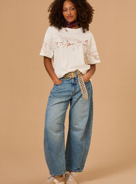 Running Horses Oversized Tee Detail 3 - TULLABEE