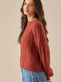 Diane Cropped Cable Sweater Detail 4 - TULLABEE