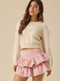 Lanalle Ruffle Corduroy Mini Skirt Detail 2 - TULLABEE