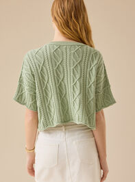 Emma Cable Cropped Sweater Detail 4 - TULLABEE