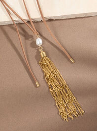 Tassel Wrap Necklace Detail 3 - TULLABEE