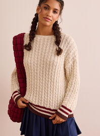 Varsity Luxe Sweater Detail 2 - TULLABEE