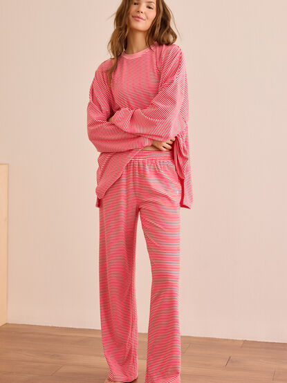 Upside Striped Lounge Pants - TULLABEE