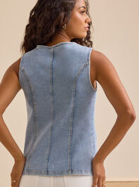 Willa Bow Denim Vest Detail 5 - TULLABEE