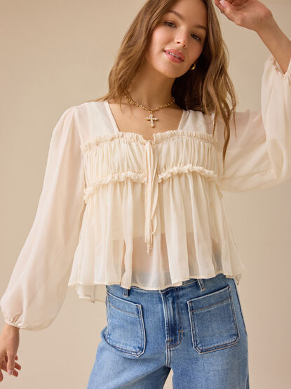 Darsea Chiffon Babydoll Top - TULLABEE