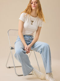 Martini Beaded Embroidery Baby Tee Detail 2 - TULLABEE