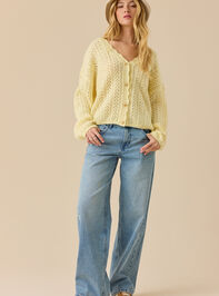 Angelina Pointelle Scalloped Cardigan Detail 2 - TULLABEE