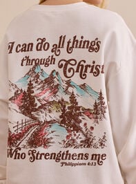 Philippians 4:13 Mountain Pullover Detail 5 - TULLABEE