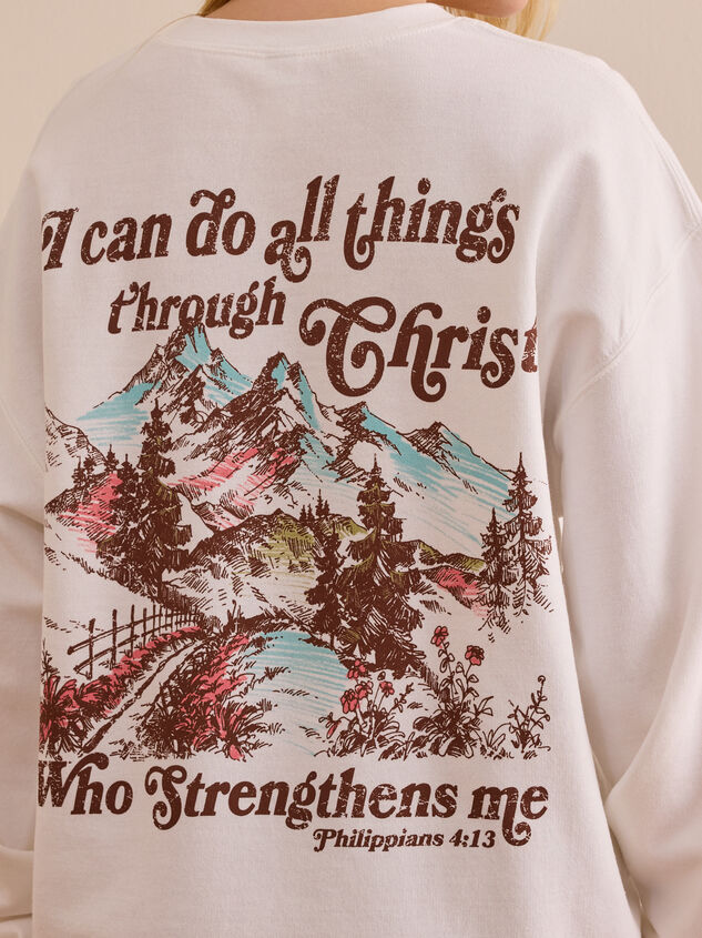 Philippians 4:13 Mountain Pullover Detail 5 - TULLABEE