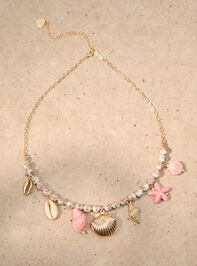 Pink Shell Charm Necklace Detail 2 - TULLABEE