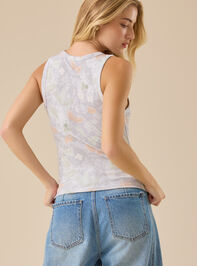 Embroidered Bow Camo Tank Detail 5 - TULLABEE
