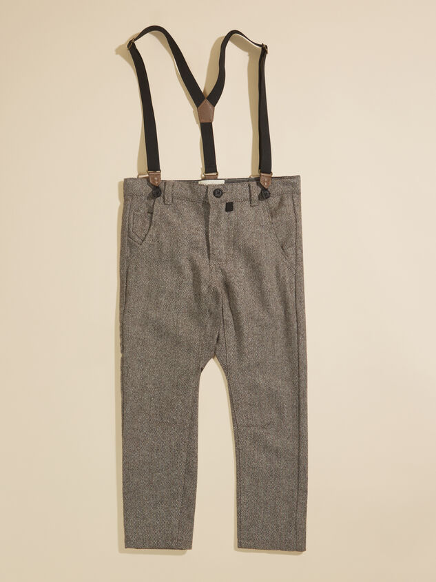 Carter Tweed Baby Pants + Suspenders by Me + Henry Detail 1 - TULLABEE