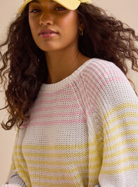 Kaleigh Striped Bow Back Sweater Detail 4 - TULLABEE