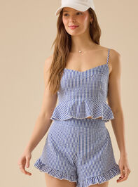 Gabrianna Gingham Crop Tank - TULLABEE