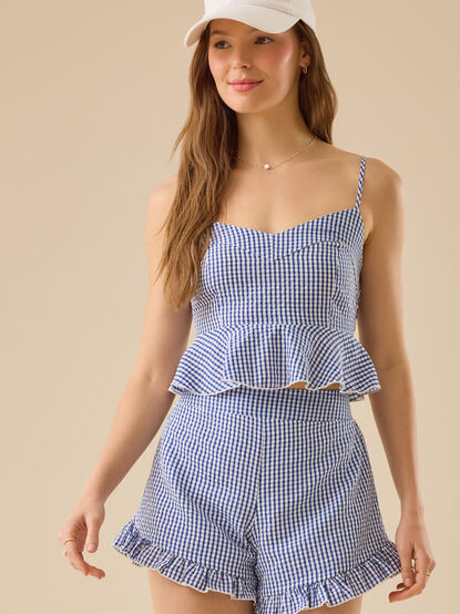 Gabrianna Gingham Crop Tank - TULLABEE