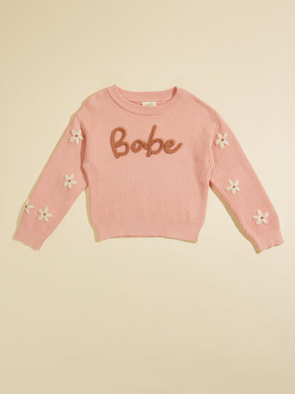 Babe Flower Stitch Sweater - TULLABEE