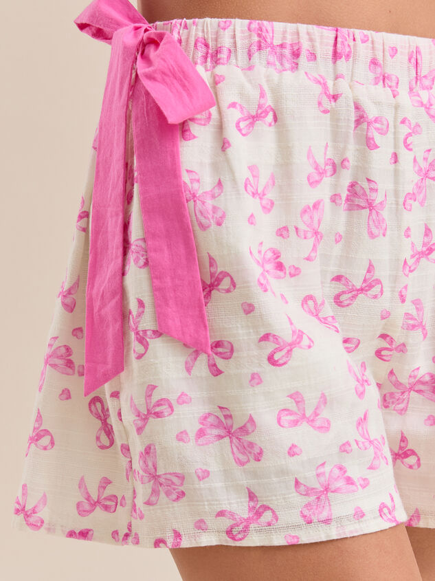 Amarae Bow Sleep Shorts Detail 3 - TULLABEE