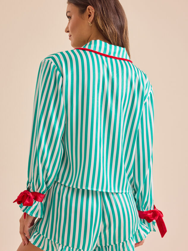 Aspen Striped Sleep Top Detail 5 - TULLABEE