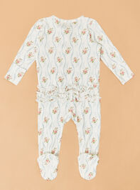 Heirloom Rose Ruffle Footie Detail 4 - TULLABEE