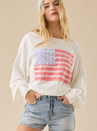 Embroidered Flag Sweatshirt - TULLABEE